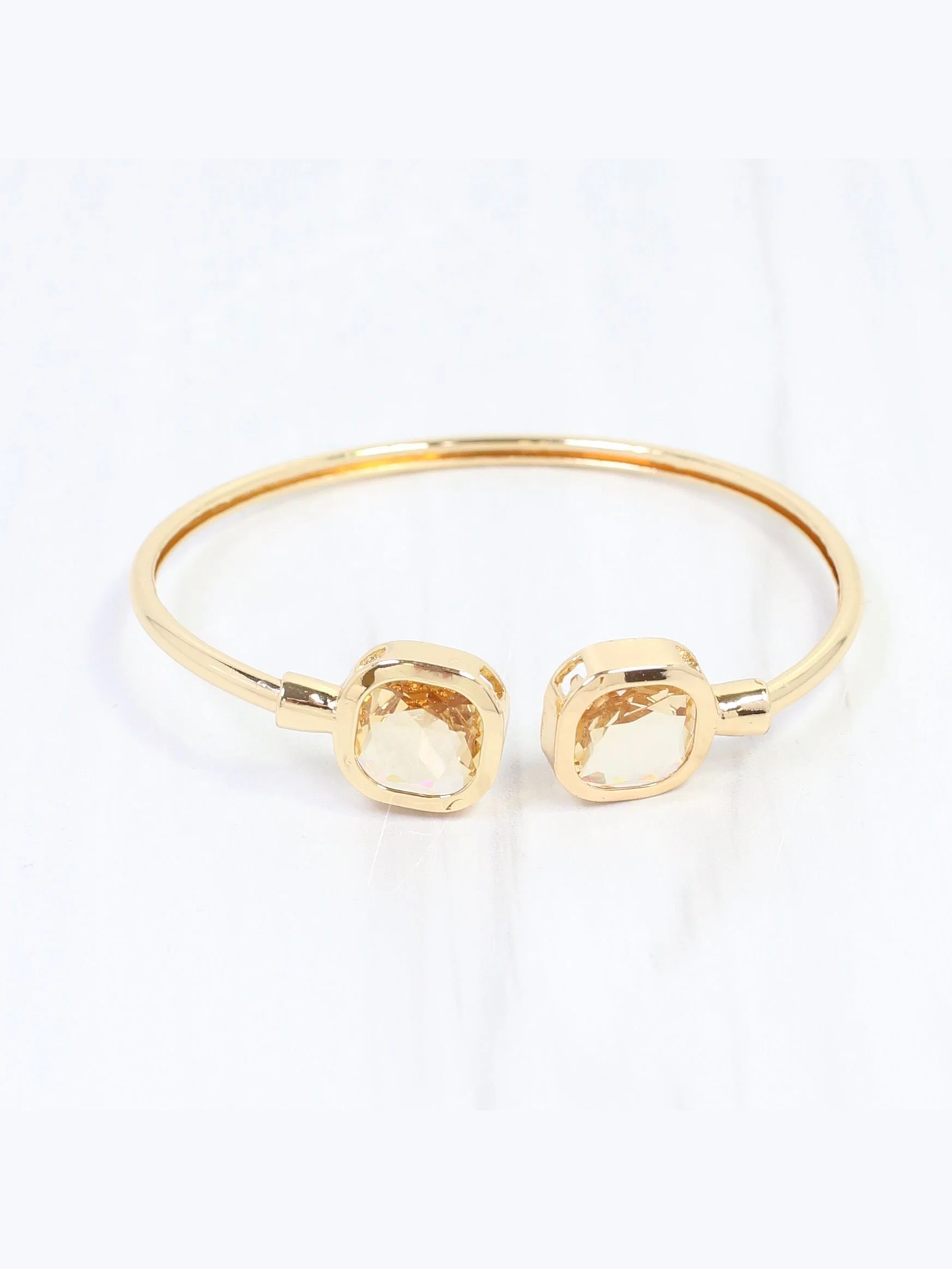 Kira Square Crystal Cuff Bracelet - Crystal