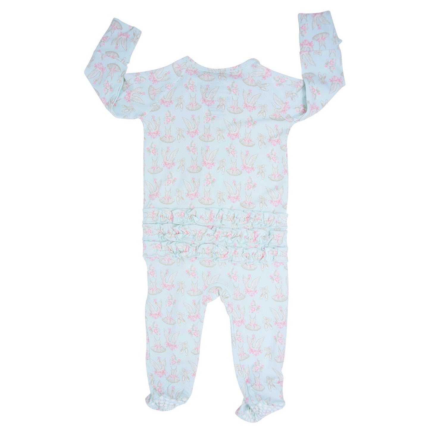 Dancing Swans Ruffle Footie