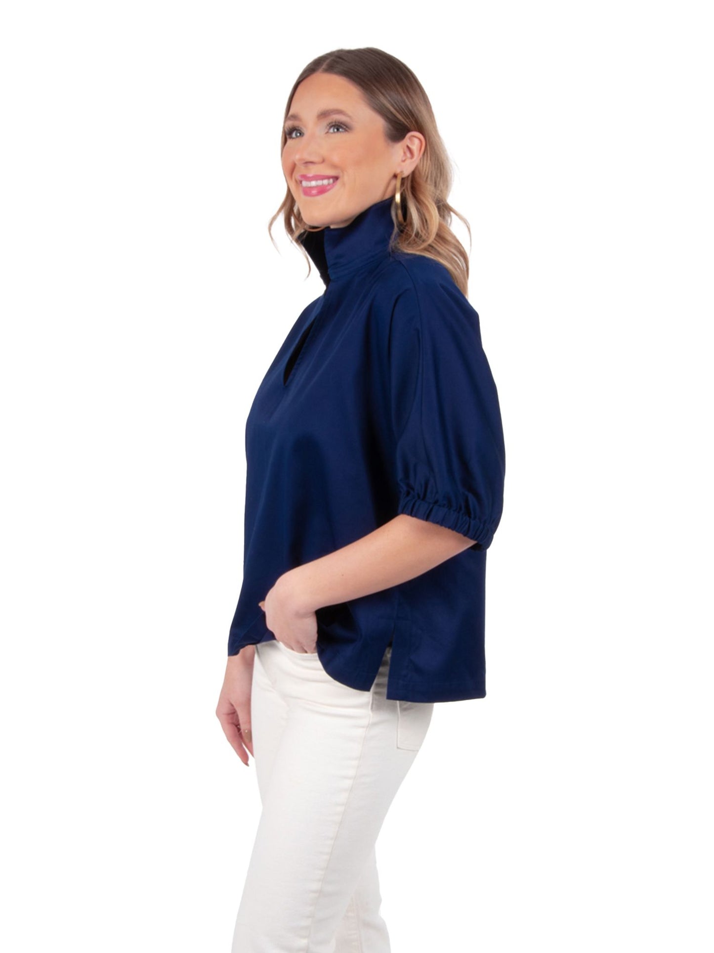 Navy Poppy Top