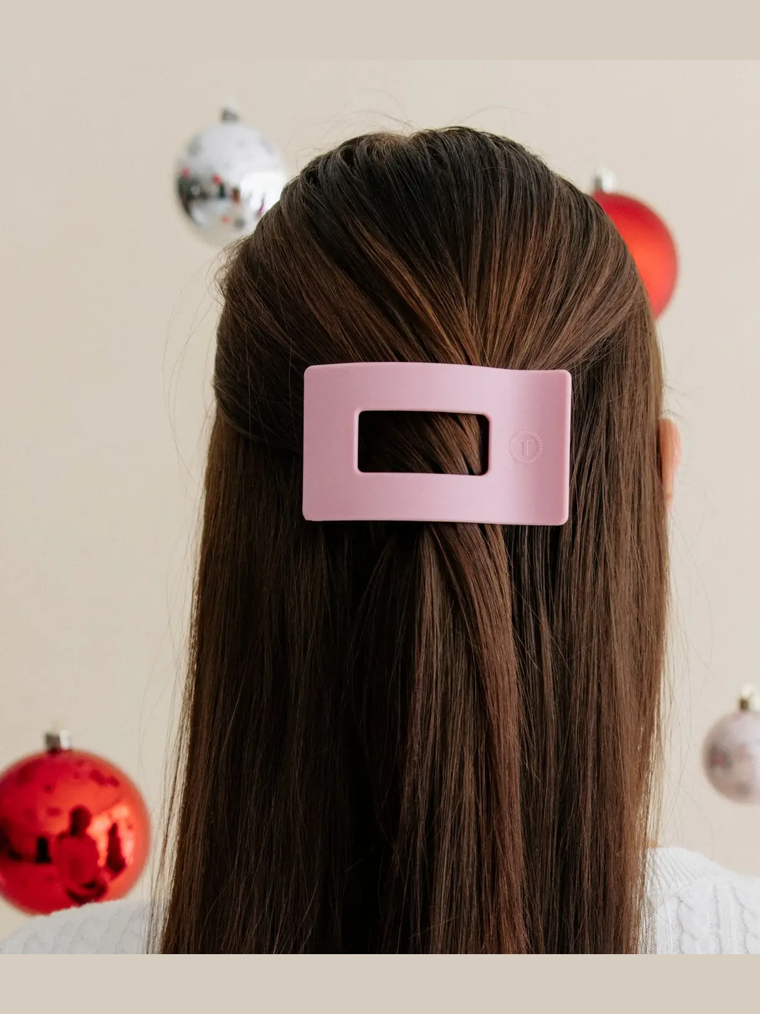 Flat Rectangle Hair Clip | Small | Merry Pinkmas