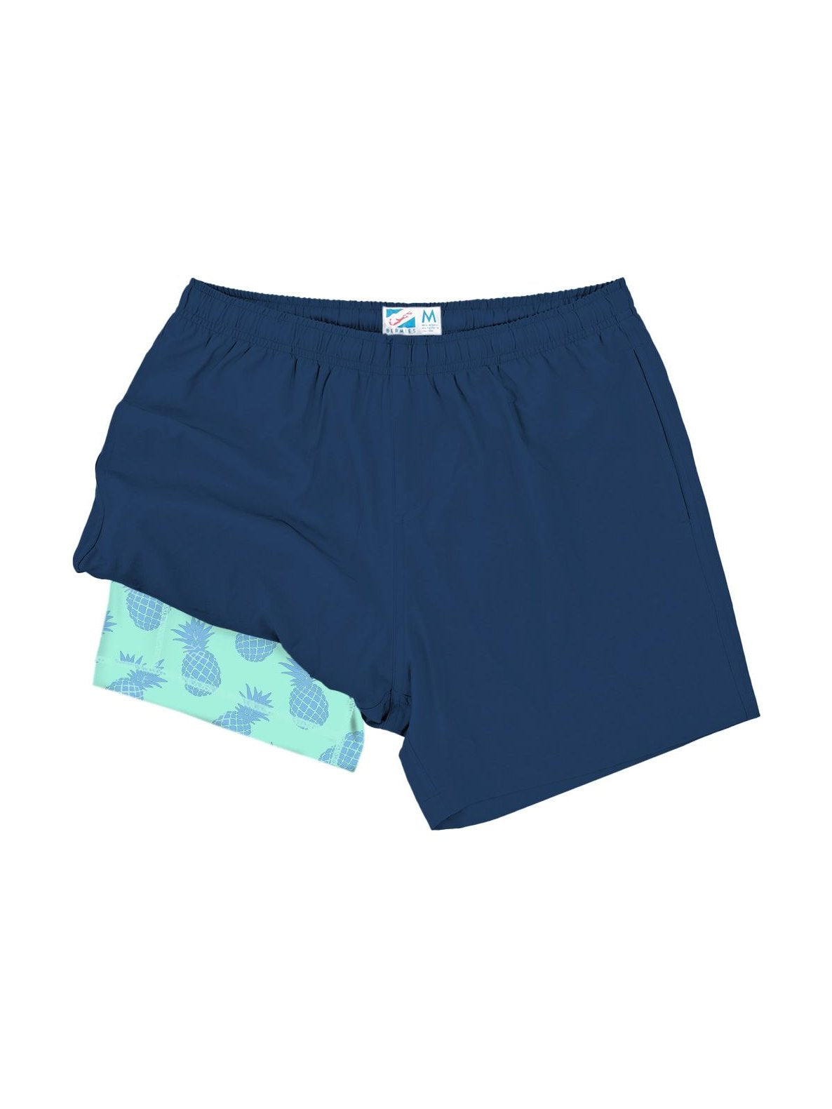 Navy Shorts (Pineapple Aqua)