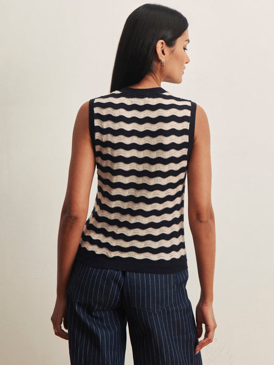 Everyday Chevron knit Shell Inkstorm Dark Opal Stripe