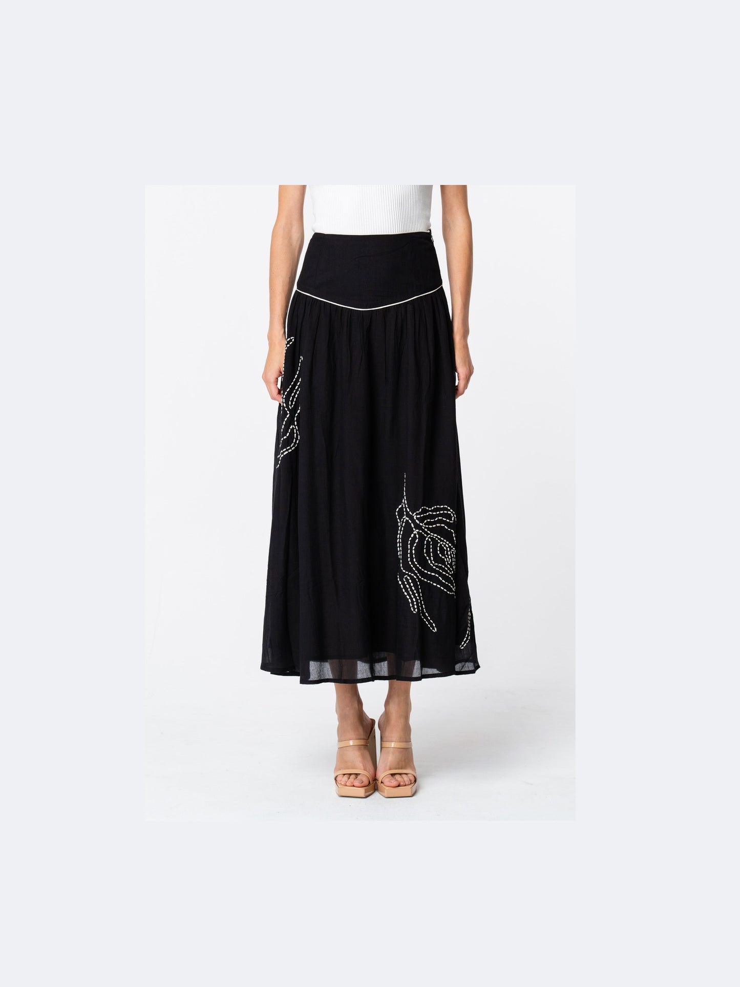 Yoko Embroidered Maxi Skirt