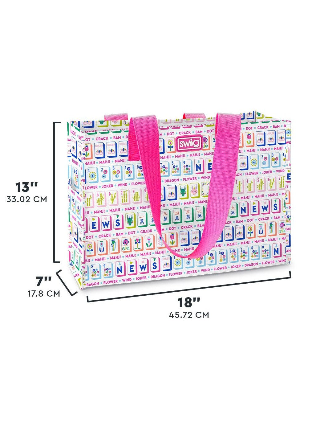 Mahjong Reusable Tote Bag - Large