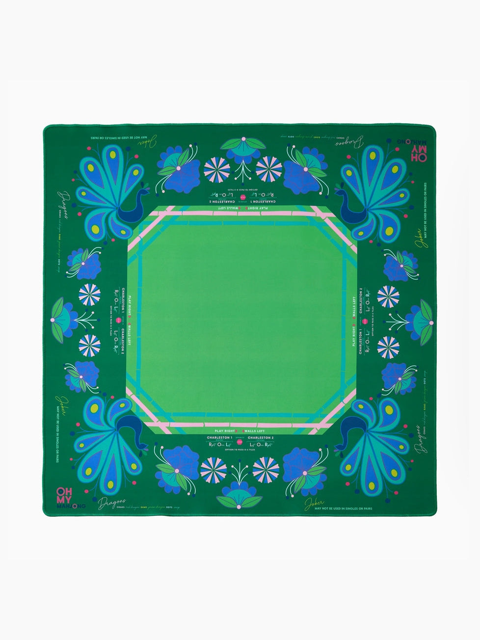Birdie Green Mahjong Mat in Tube