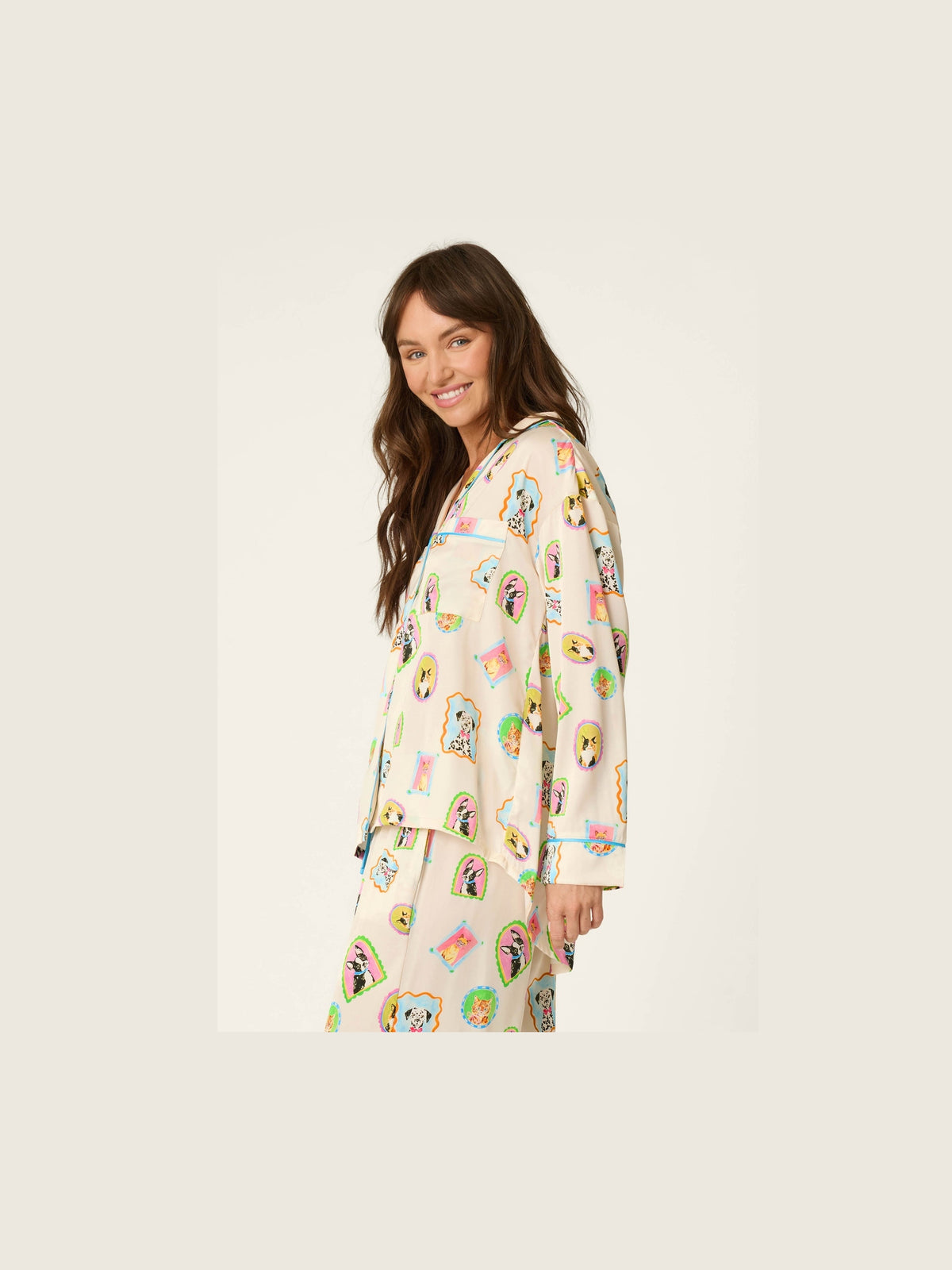 Picture Purrfect Pet Portrait Satin Pajama Top