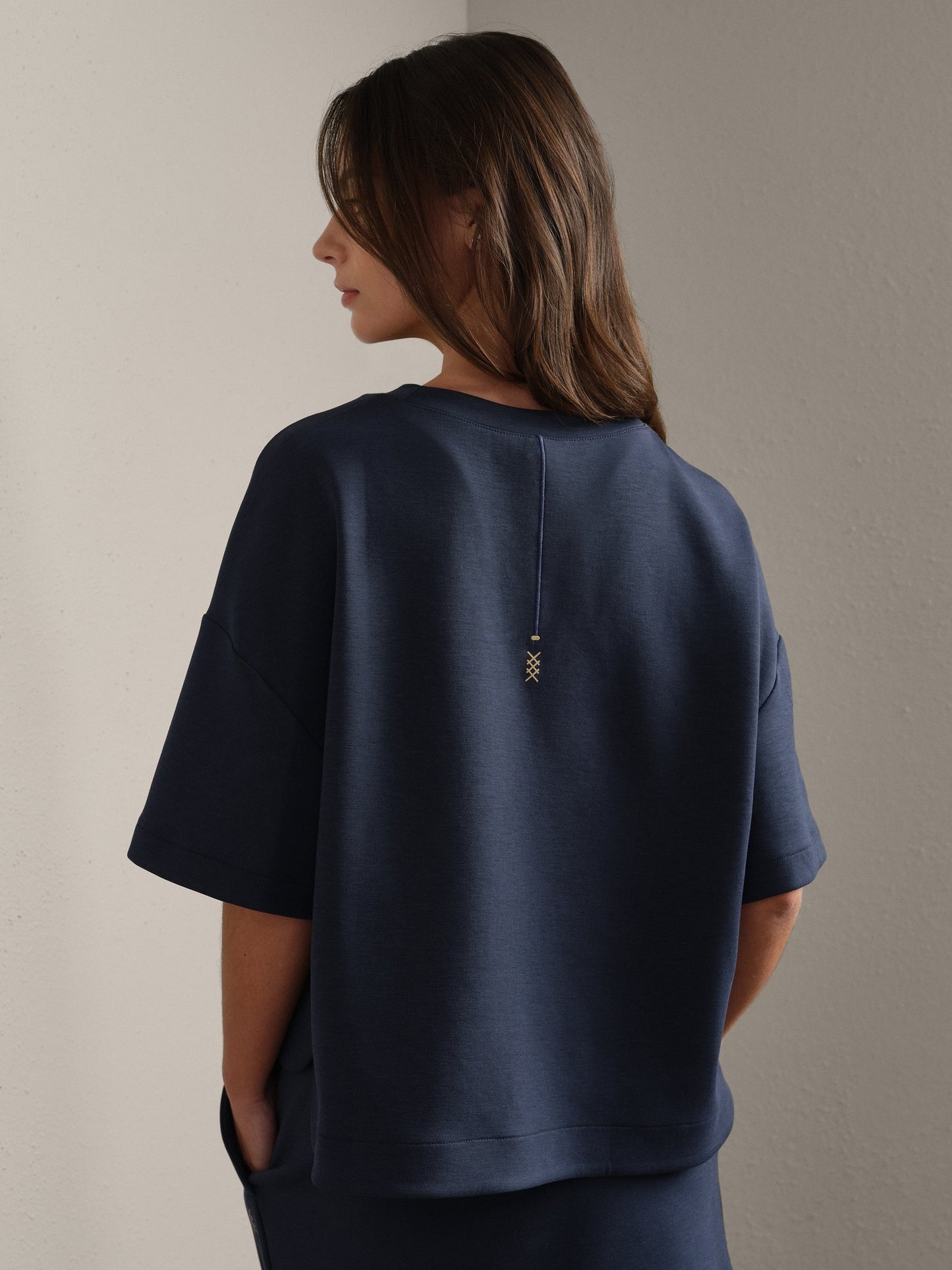 DreamGlow Relaxed Tee - Navy Blue