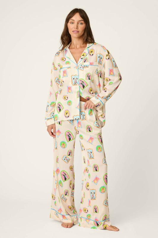 Picture Purrfect Pet Portrait Satin Pajama Pants