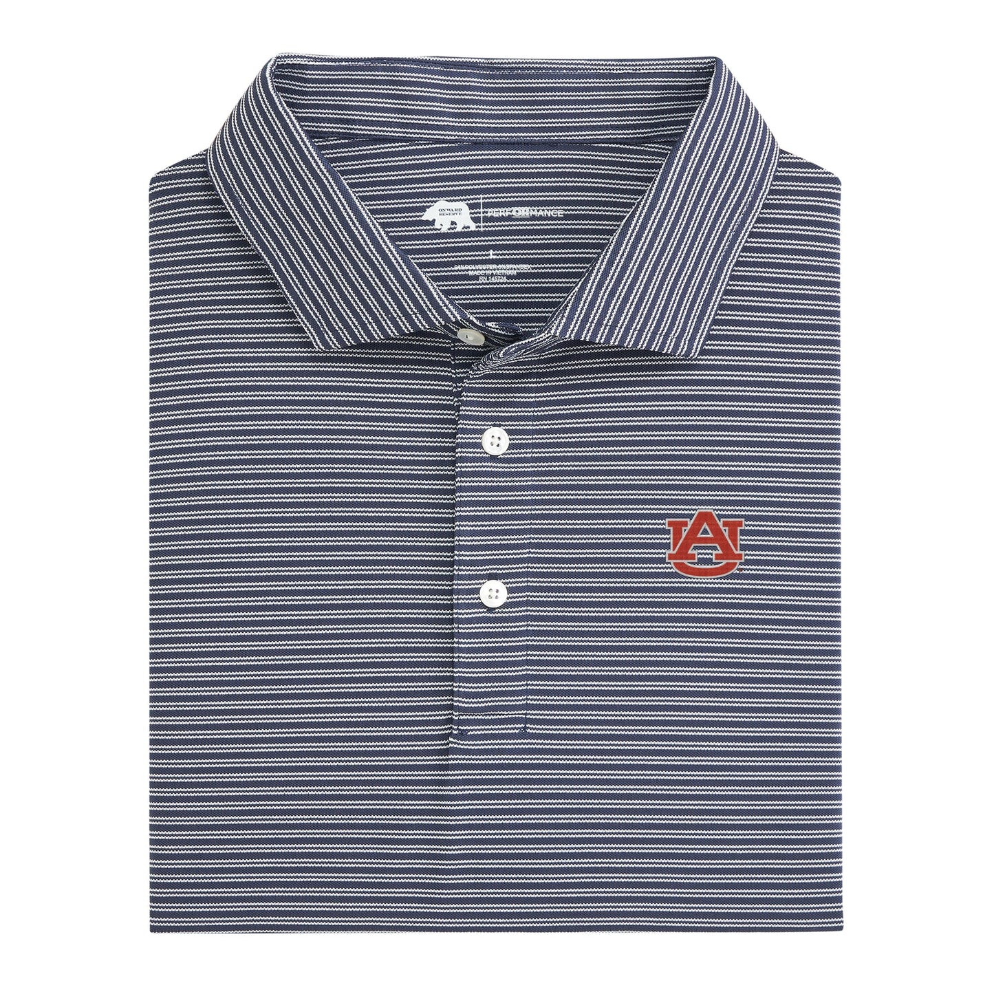 Auburn Performance Pique Polo – Striped for Style