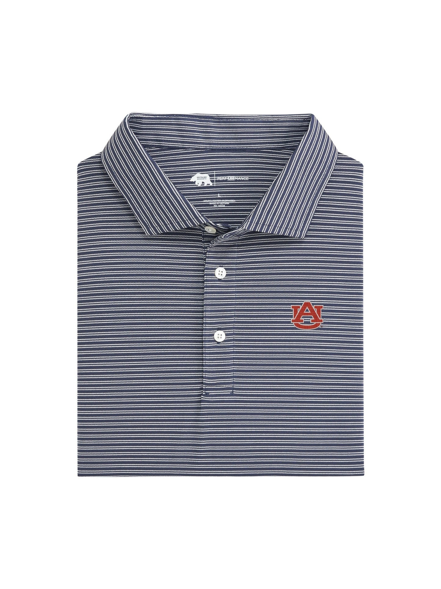 Auburn Performance Pique Polo – Striped for Style