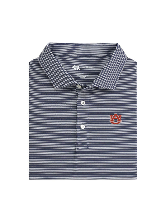 Auburn Performance Pique Polo – Striped for Style