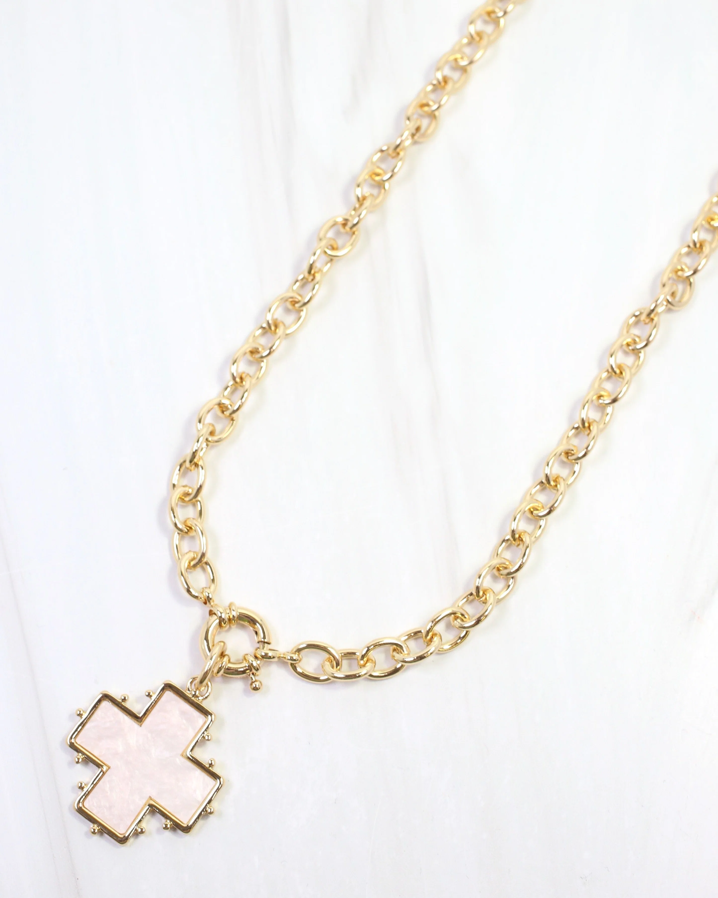 Jaclyn Opal Cross Necklace