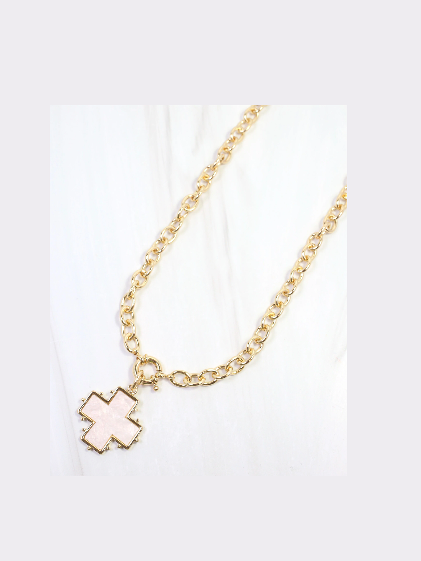 Jaclyn Opal Cross Necklace