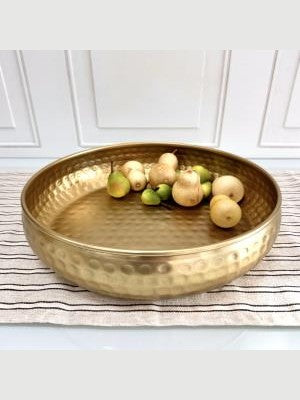 Gold Hammered Fruit Bowl