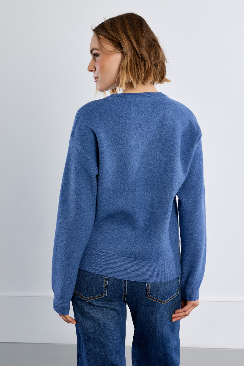 Je T'Aime Sweater - Denim Blue