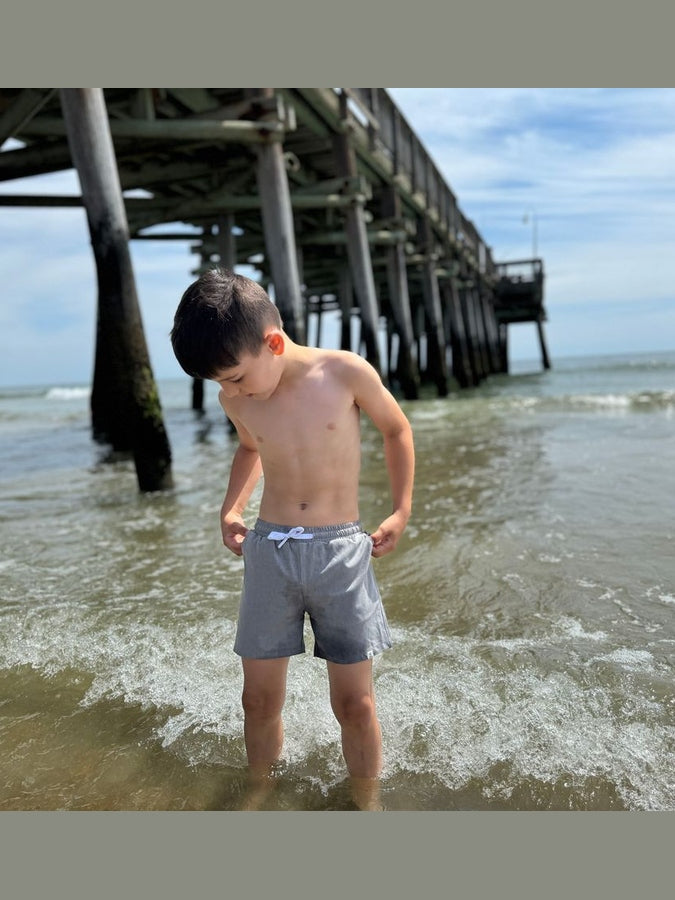 Splash Gray/White Swim Shorts