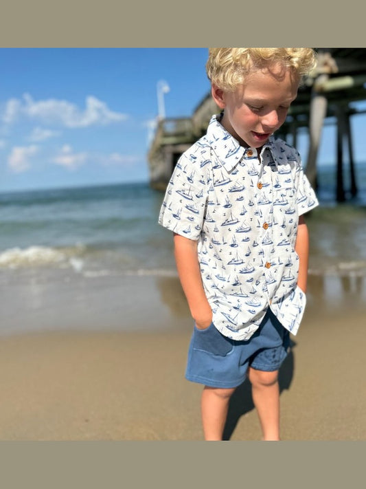 Maui Navy Boats Shirt