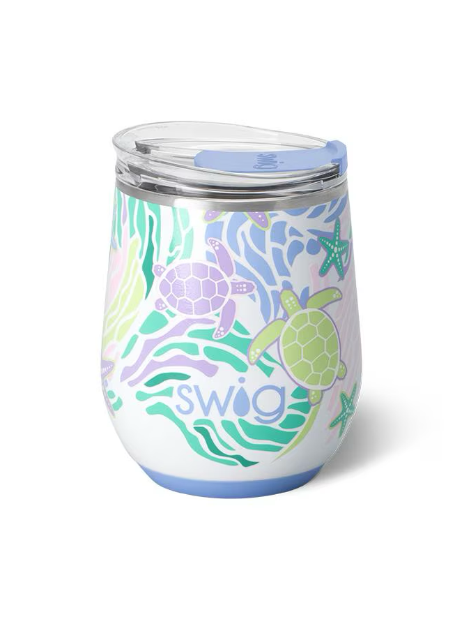 Sea Swirl Stemless Wine Cup 12oz