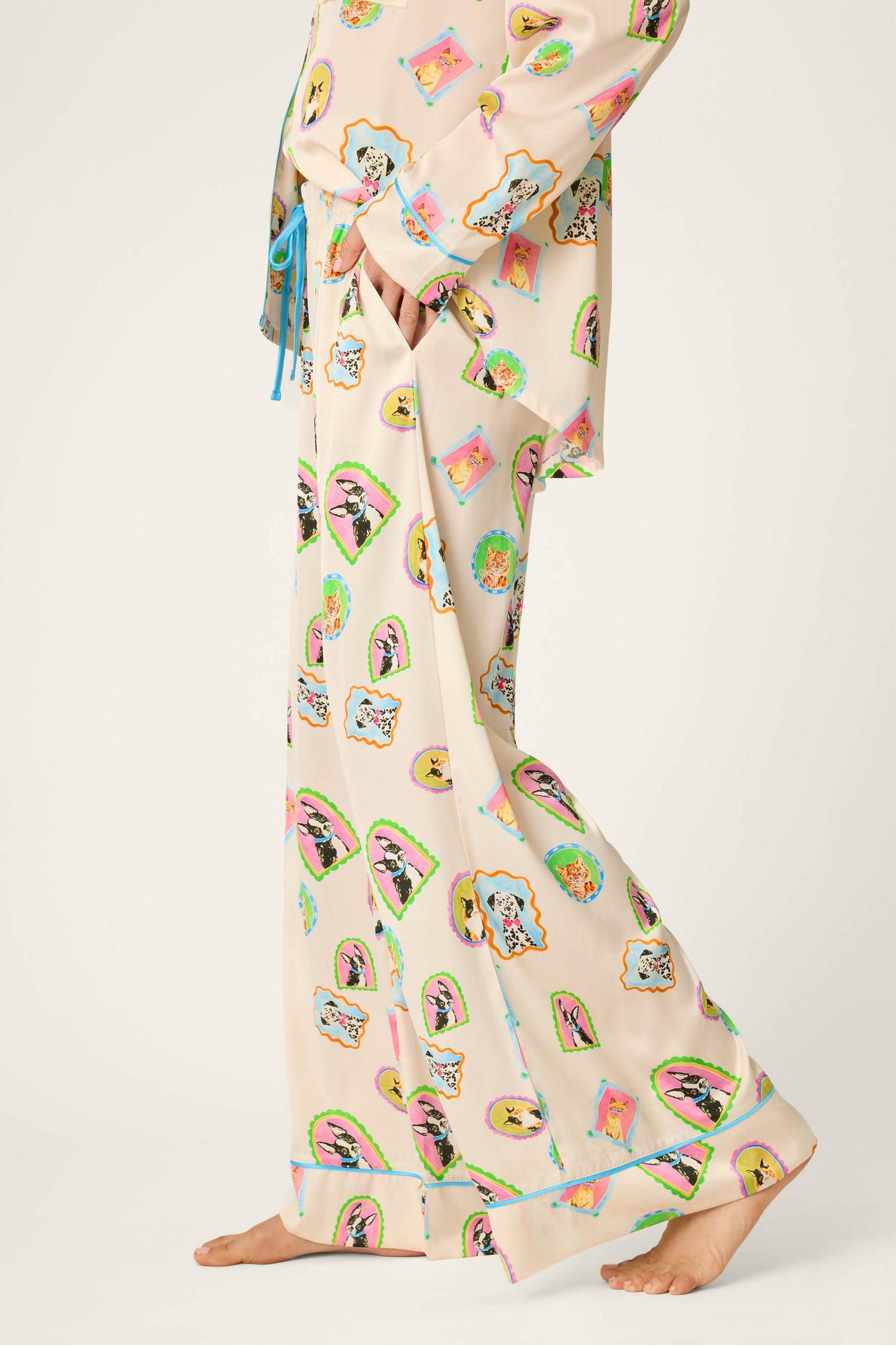 Picture Purrfect Pet Portrait Satin Pajama Pants