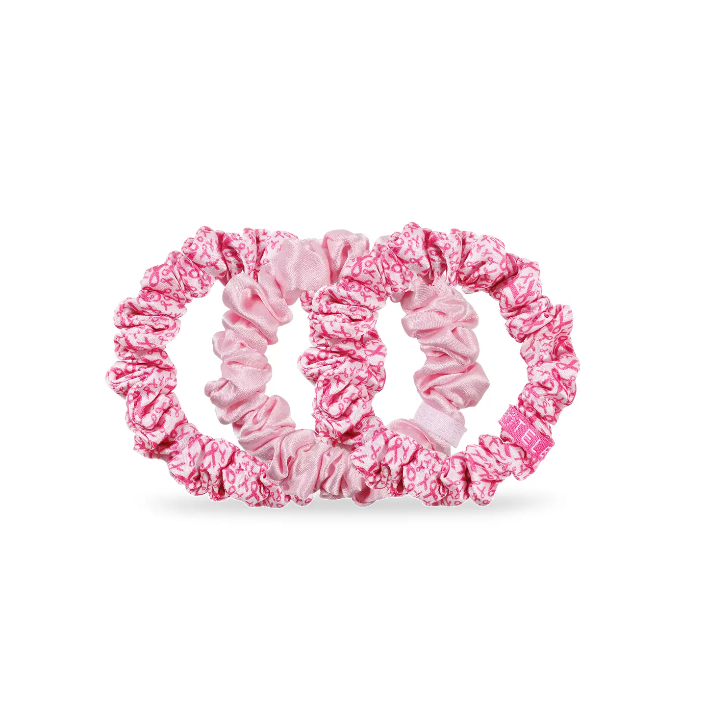 Silk Hair Scrunchies | Small | Pink Ribbon Power