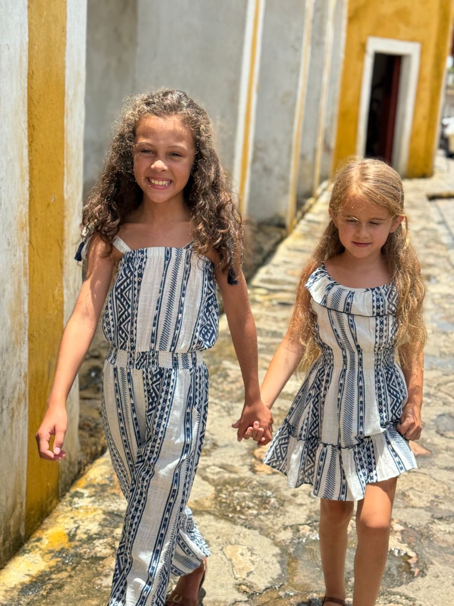 Navy Shirred Waist Dress