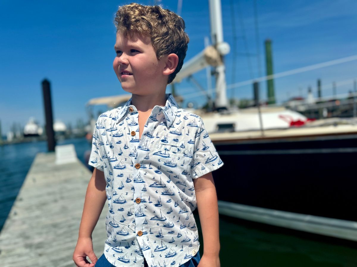 Maui Navy Boats Shirt