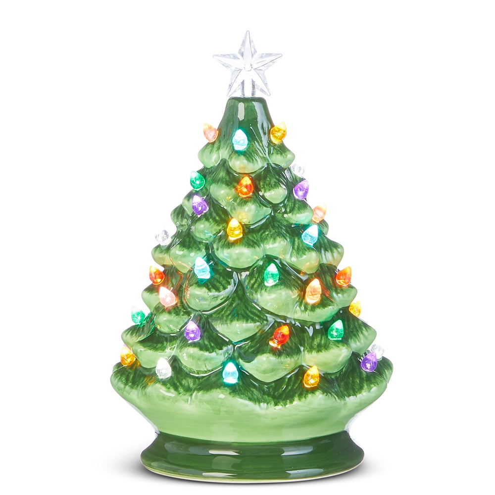 Green Vintage Lighted Christmas Tree