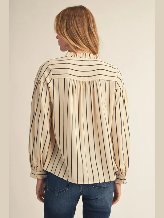 Beige Striped Blouse