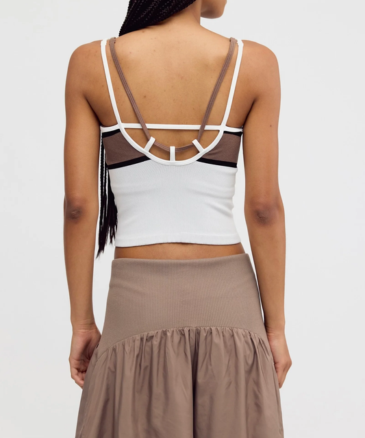 All Clear Striped Coastline Cami - Ivory Combo