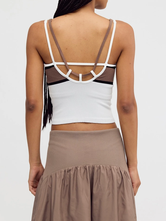 All Clear Striped Coastline Cami - Ivory Combo