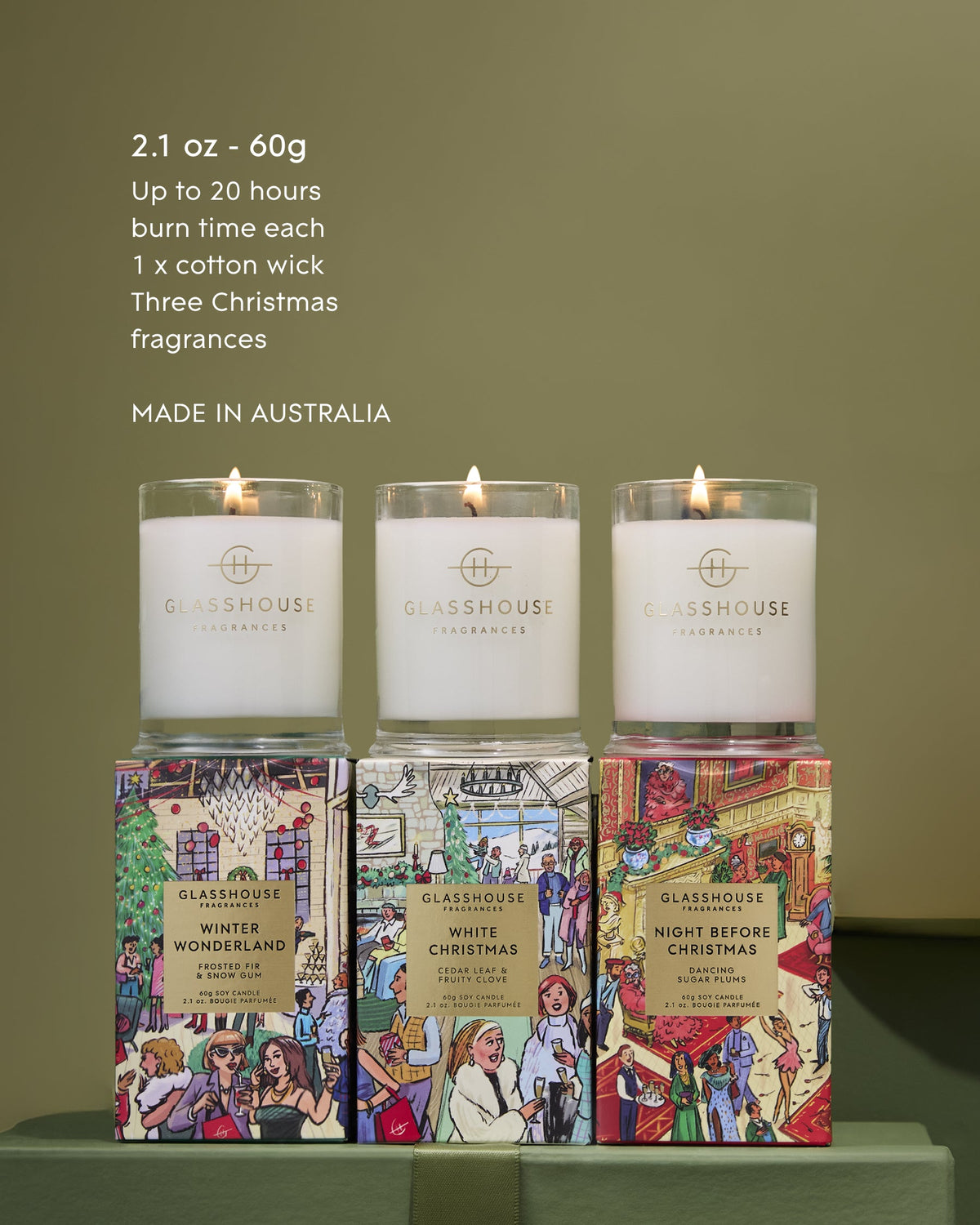 Christmas Trio Candles 3 x 2.1 oz.