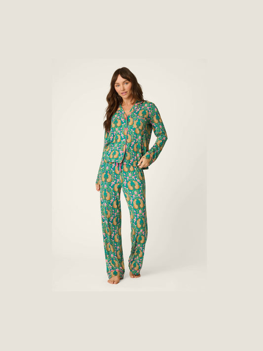 Cheetah Bonita Dreams Cheetah Print Long Sleeve PJ Set
