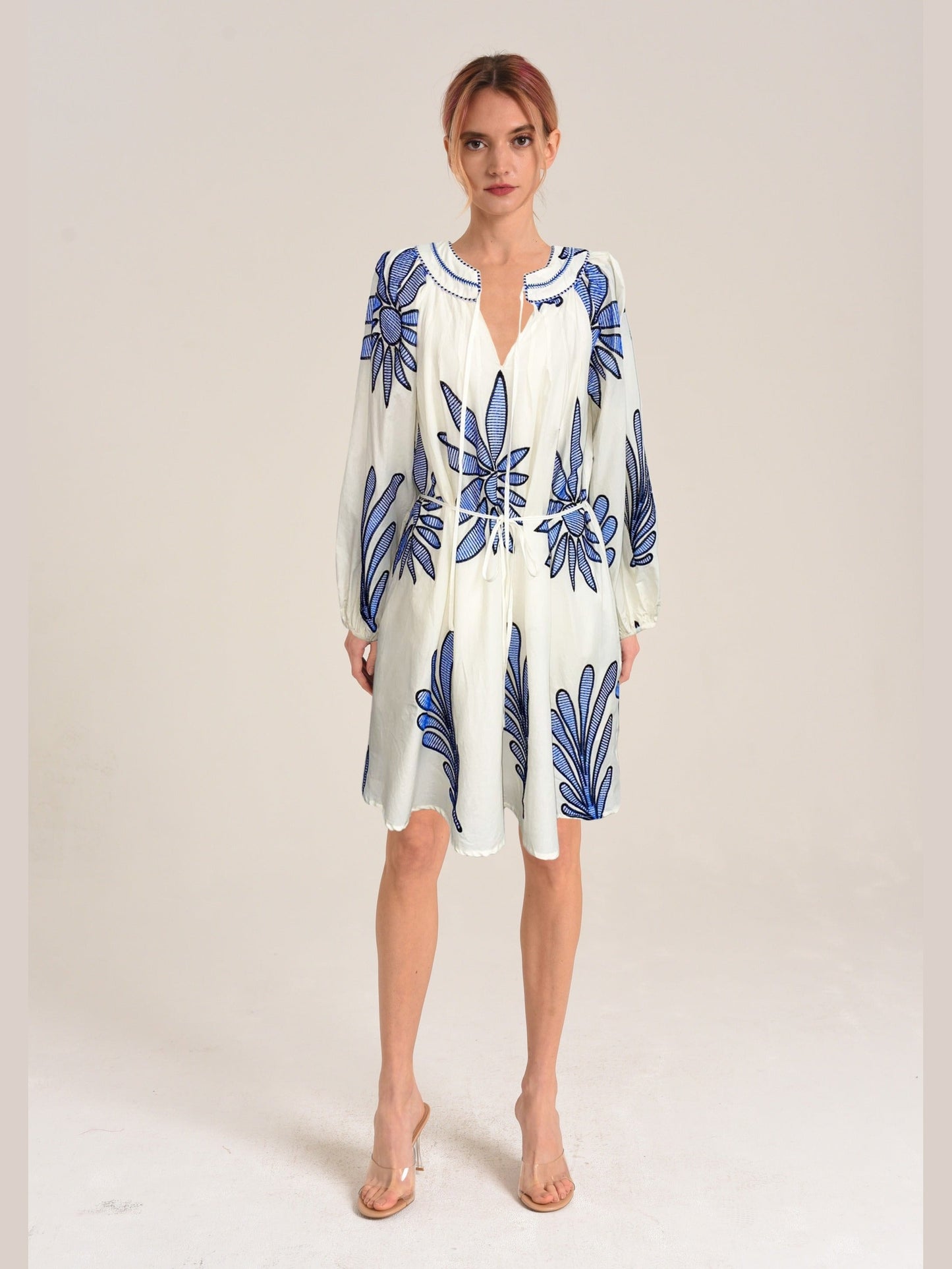 Viena Embroidered Mini Dress