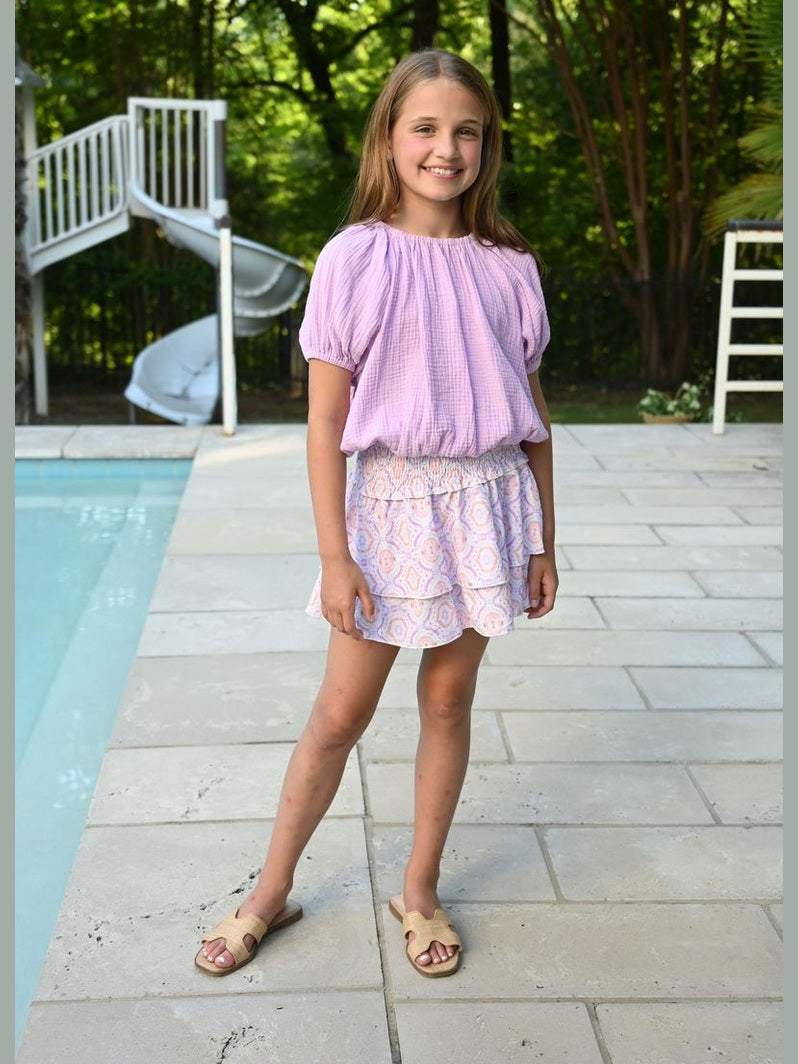 Scottie Skirt - Purple Coral Geo