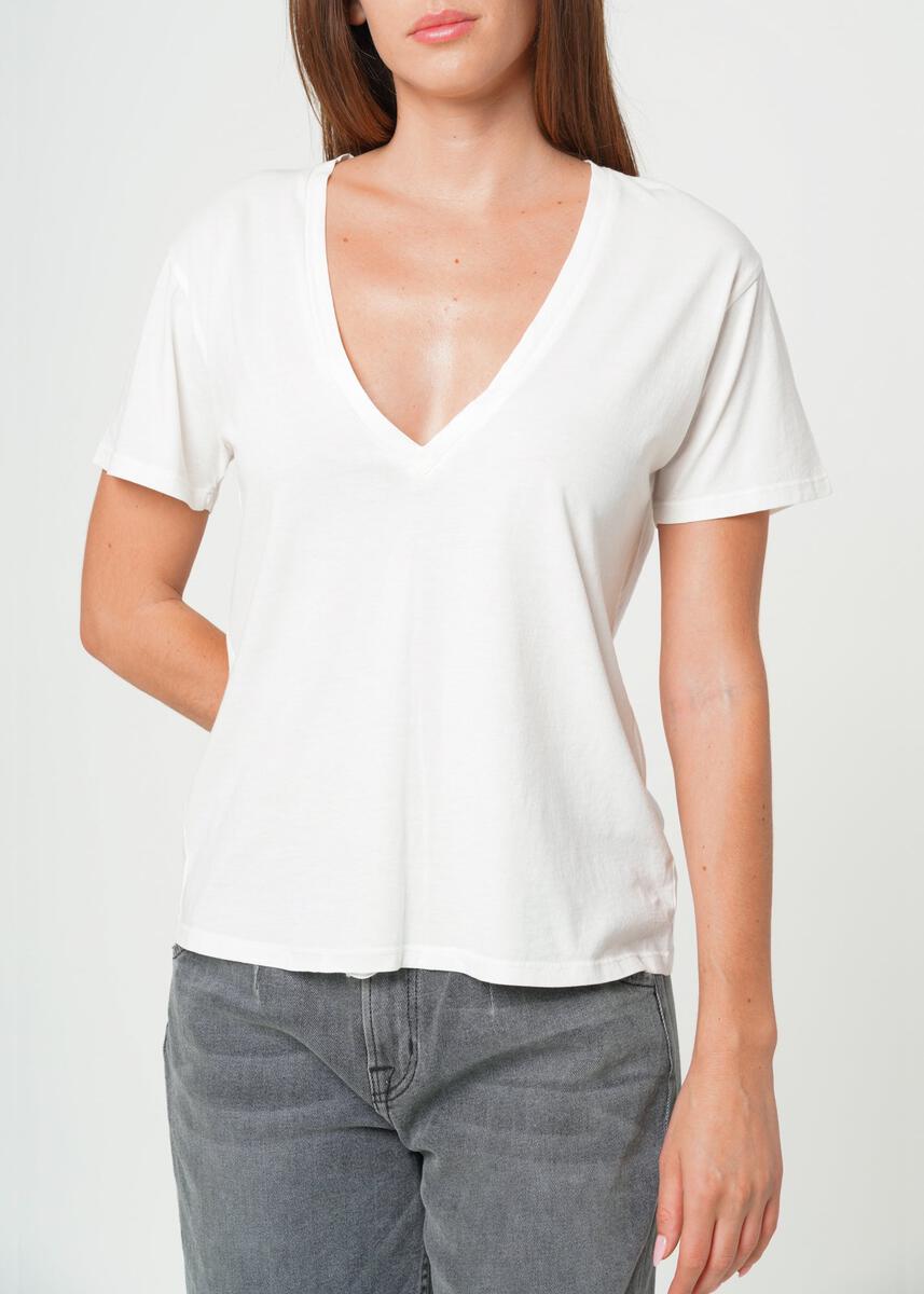 Supima Cotton Deep V-Neck Tee