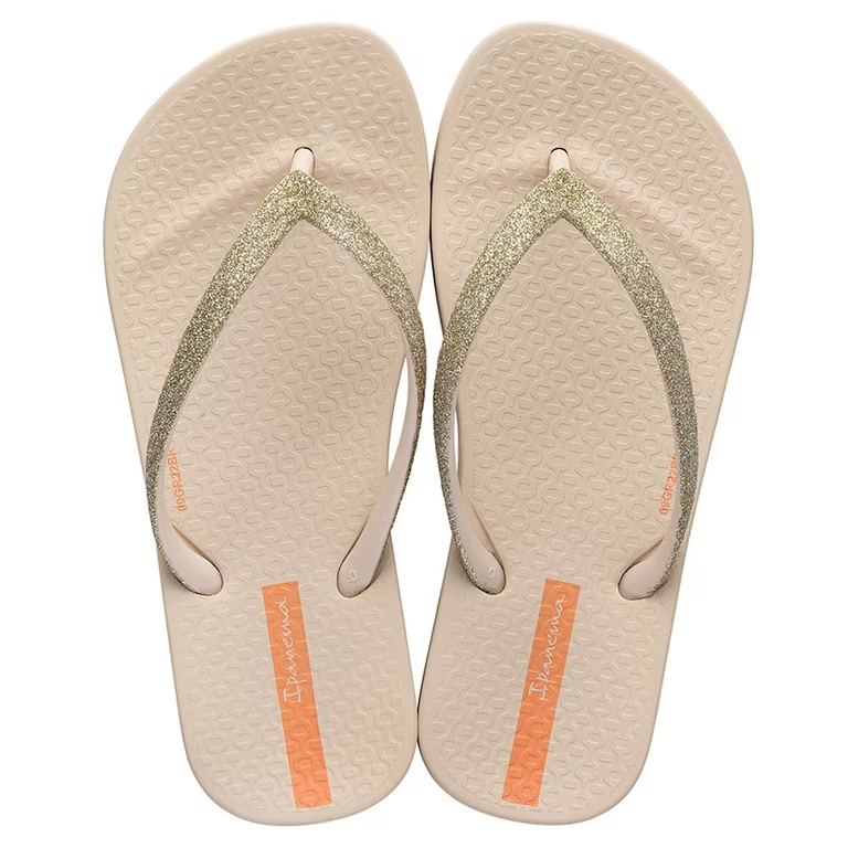 Ana Kids Flip Flops - Beige Glitter