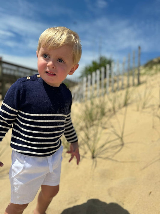 Hugo White Cotton Twill Shorts