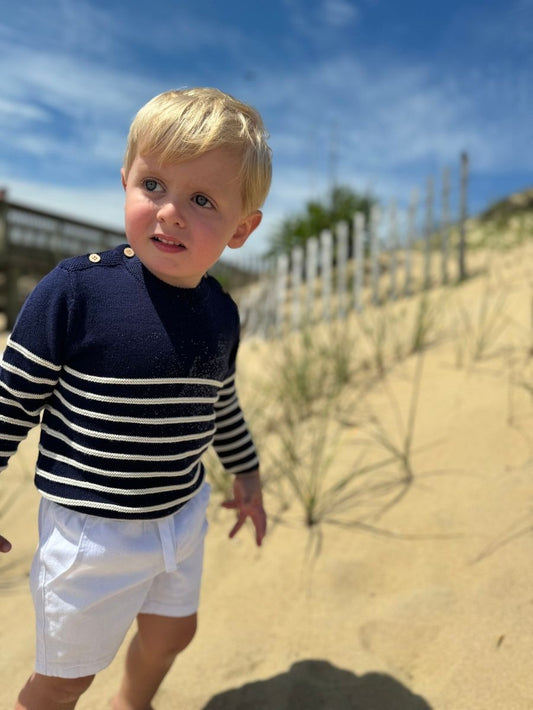 Hugo White Cotton Twill Shorts