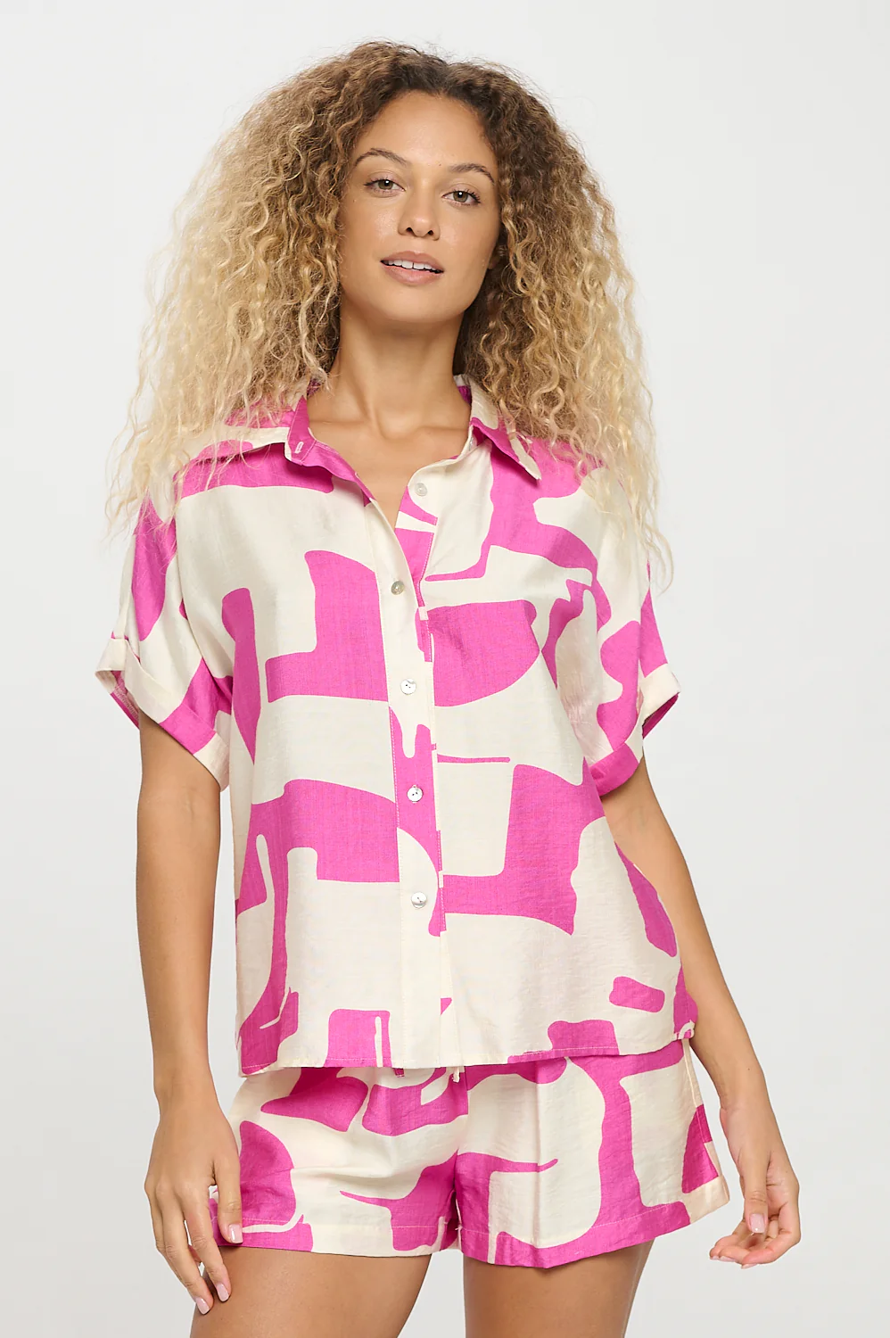 Fuchsia Wave Short Set