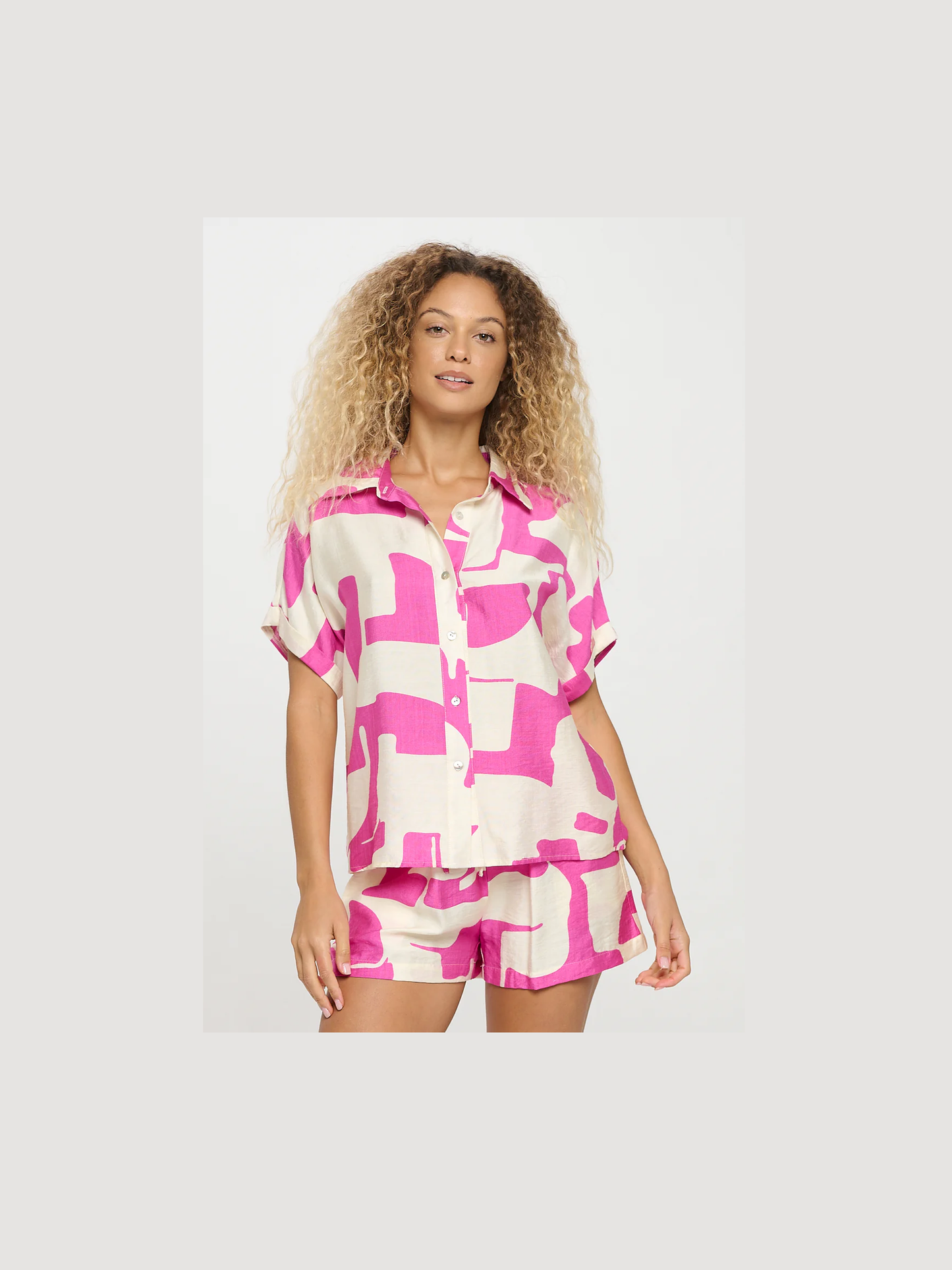 Fuchsia Wave Short Set