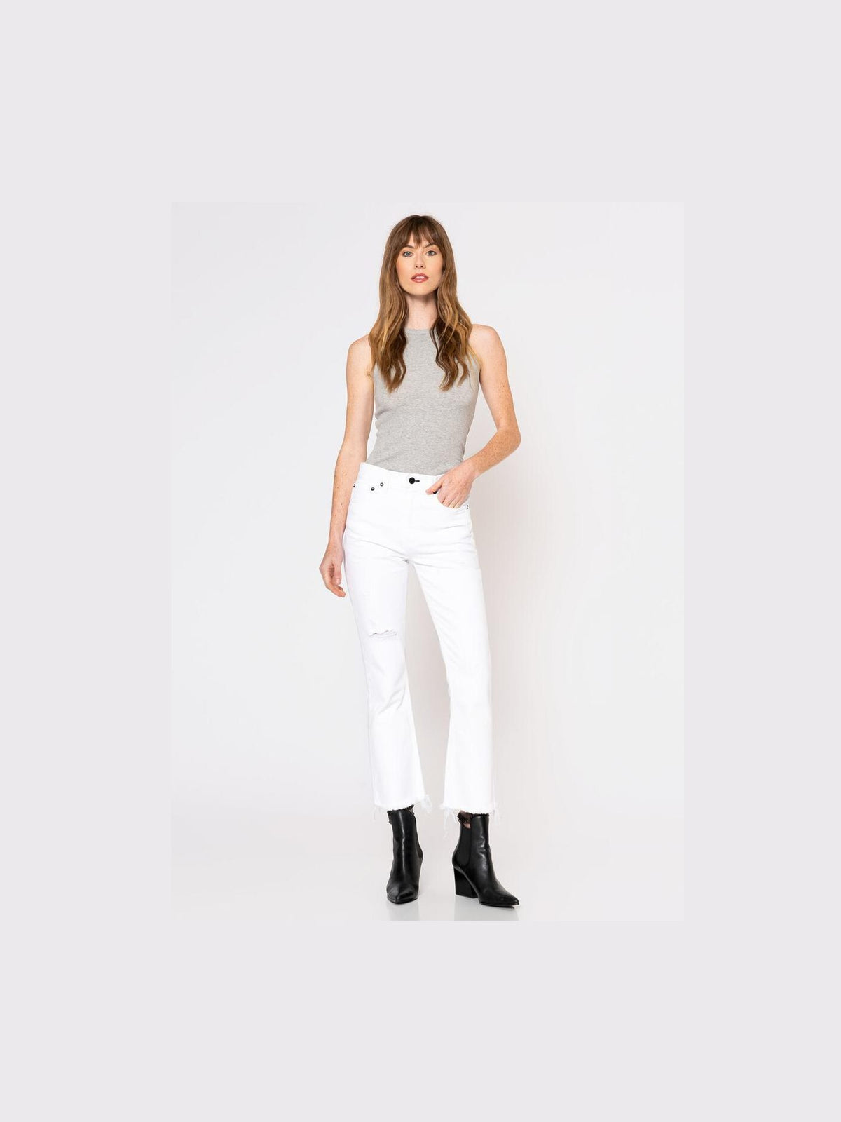 Farrah White Kick Flare