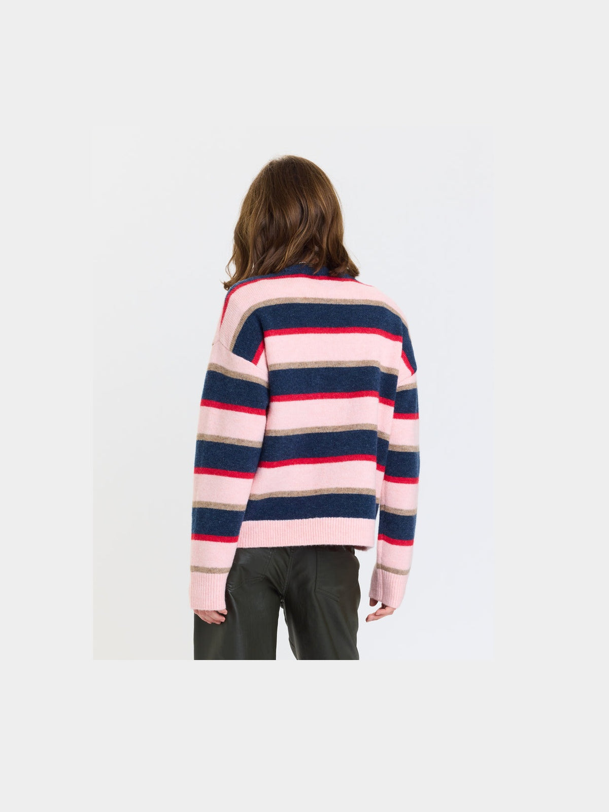 Carlyle Everyday Crew Neck Sweater - Coral Stripe