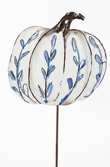 Blue Vine Pumpkin Yard Stake