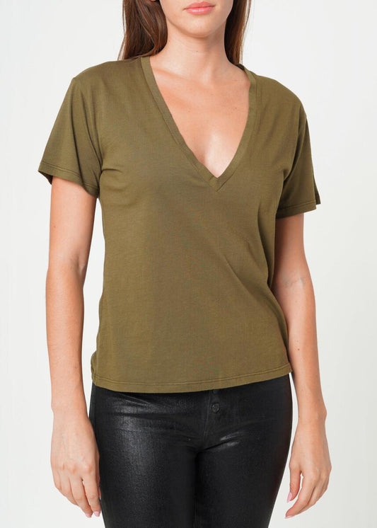 Supima Cotton Deep V-Neck Tee