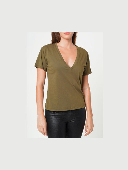 Supima Cotton Deep V-Neck Tee