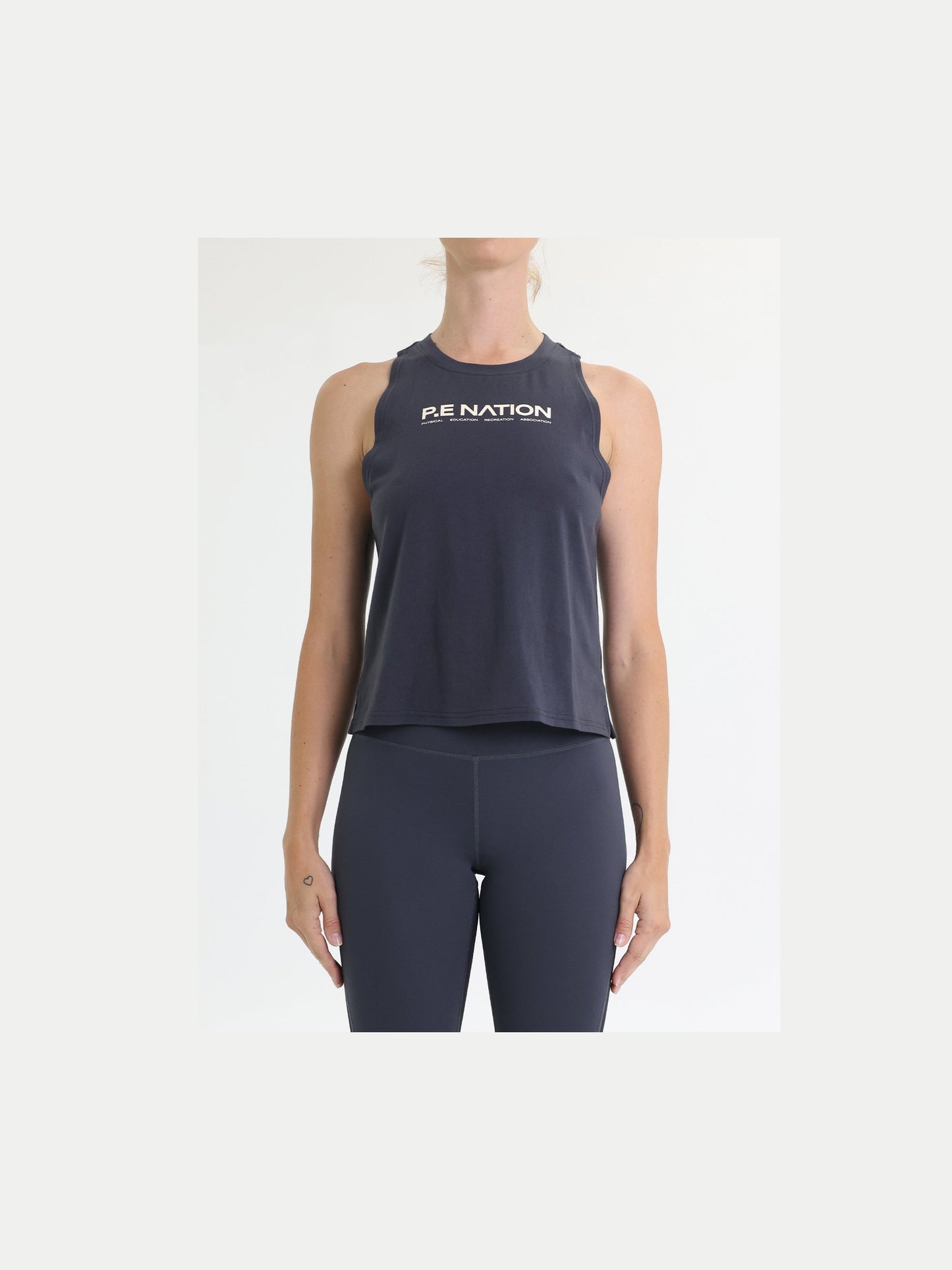 Aero Tank in Marine Blue - Stylish Workout Crop by P.E. Nation