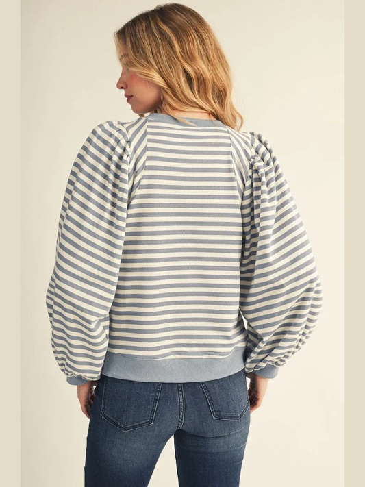 Denim Striped Top