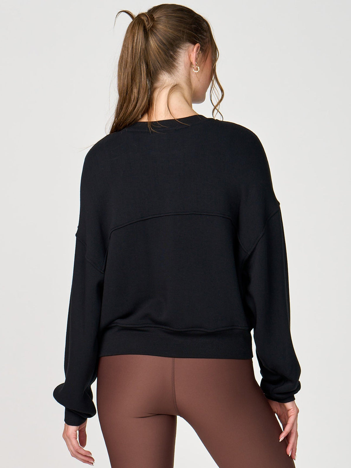 Oversize Crop Crew Neck - Black