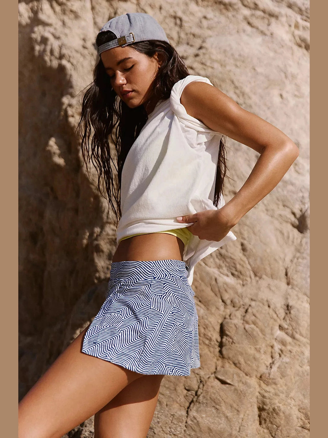 Hot Shot Mini Skort - Maze of Blooms Navy Combo