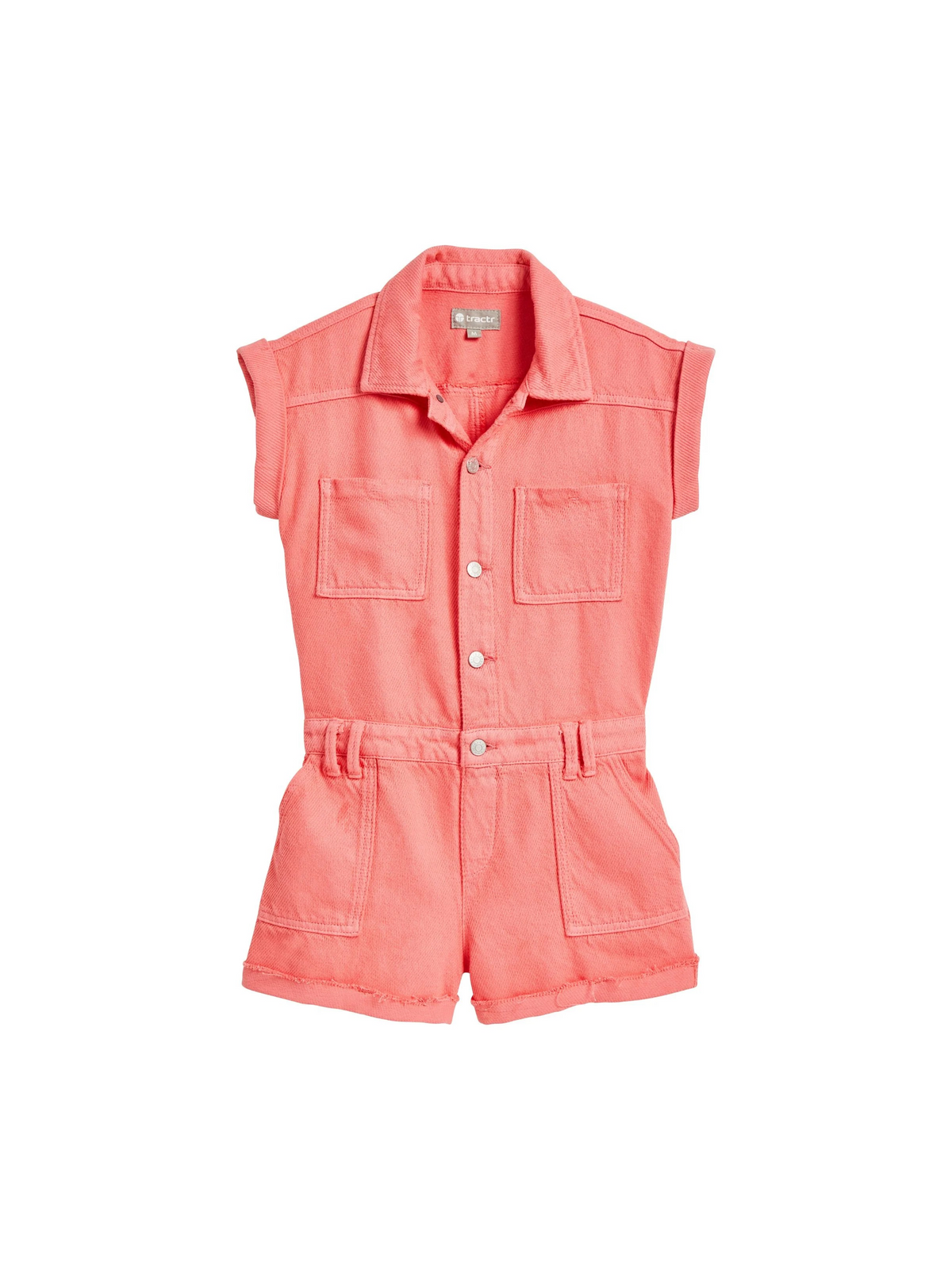 Cargo Short Sleeve Romper with Patch Pockets